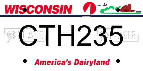 CTH235 Wisconsin License Plate