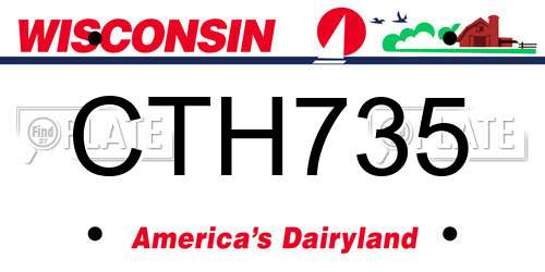 CTH735 Wisconsin License Plate