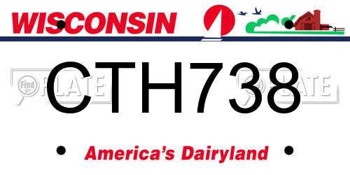 CTH738 Wisconsin License Plate