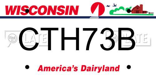 CTH73B Wisconsin License Plate