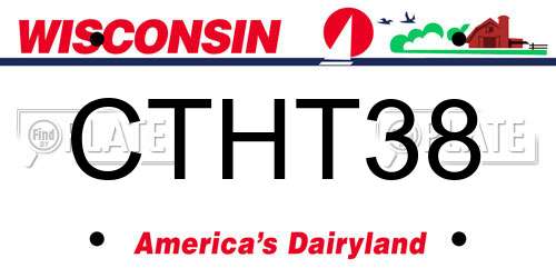 CTHT38 Wisconsin License Plate