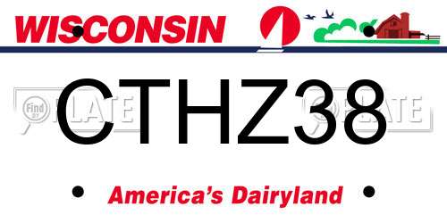CTHZ38 Wisconsin License Plate