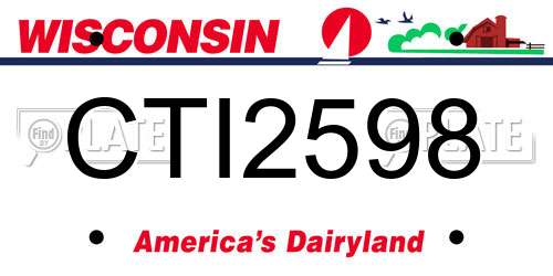 CTI2598 Wisconsin License Plate