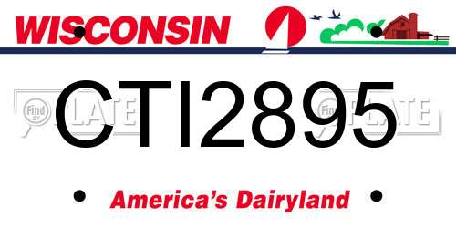 CTI2895 Wisconsin License Plate