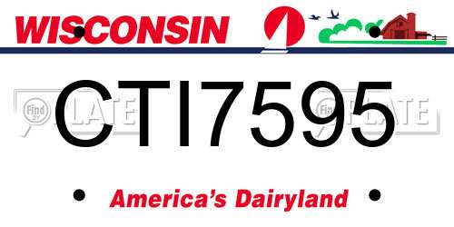 CTI7595 Wisconsin License Plate