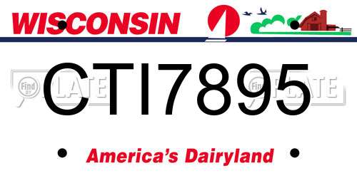 CTI7895 Wisconsin License Plate