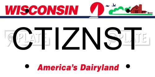 CTIZNST Wisconsin License Plate