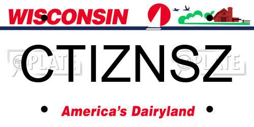 CTIZNSZ Wisconsin License Plate