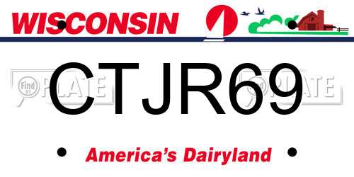 CTJR69 Wisconsin License Plate