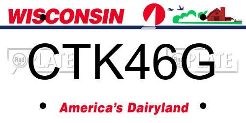 CTK46G Wisconsin License Plate