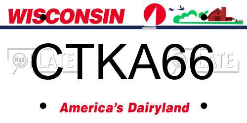 CTKA66 Wisconsin License Plate