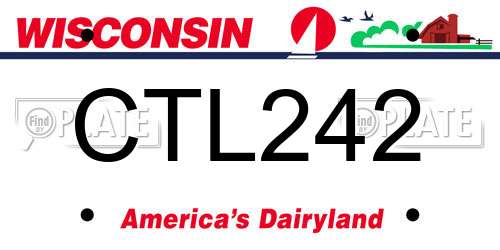 CTL242 Wisconsin License Plate