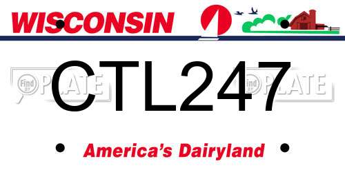 CTL247 Wisconsin License Plate