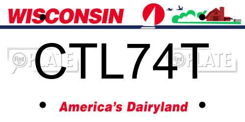 CTL74T Wisconsin License Plate