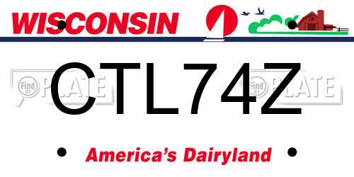 CTL74Z Wisconsin License Plate
