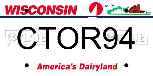 CTOR94 Wisconsin License Plate