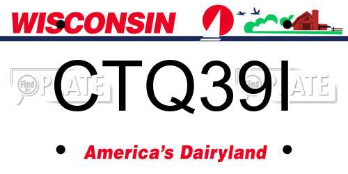 CTQ39I Wisconsin License Plate