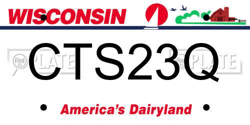 CTS23Q Wisconsin License Plate