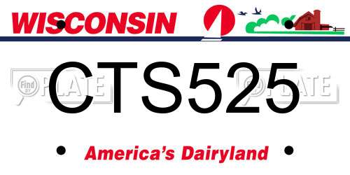 CTS525 Wisconsin License Plate