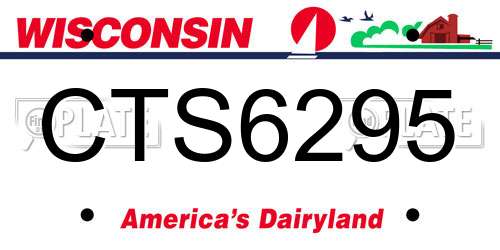 CTS6295 Wisconsin License Plate