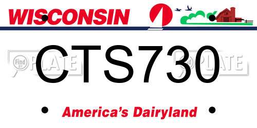 CTS730 Wisconsin License Plate