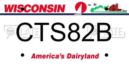 CTS82B Wisconsin License Plate