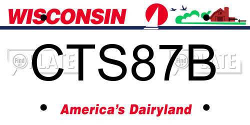 CTS87B Wisconsin License Plate