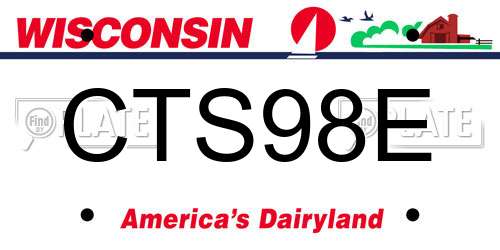 CTS98E Wisconsin License Plate