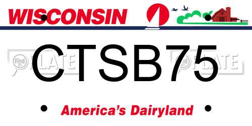 CTSB75 Wisconsin License Plate