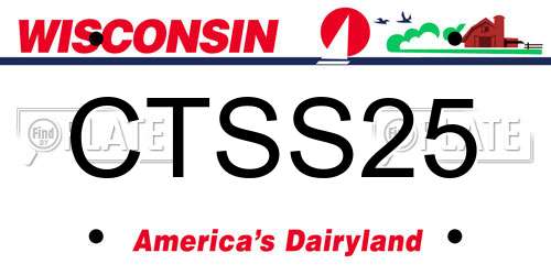 CTSS25 Wisconsin License Plate