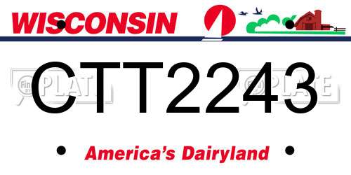 CTT2243 Wisconsin License Plate