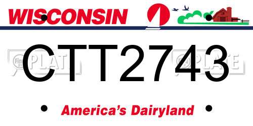 CTT2743 Wisconsin License Plate