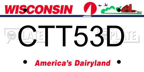 CTT53D Wisconsin License Plate