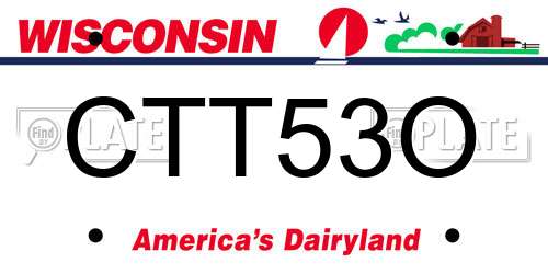 CTT53O Wisconsin License Plate
