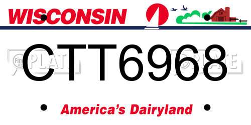CTT6968 Wisconsin License Plate