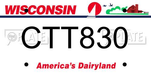 CTT830 Wisconsin License Plate