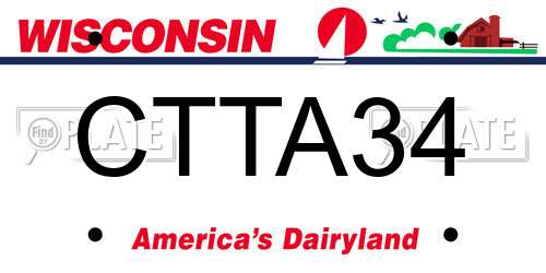 CTTA34 Wisconsin License Plate