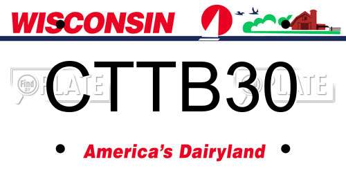 CTTB30 Wisconsin License Plate