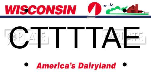 CTTTTAE Wisconsin License Plate