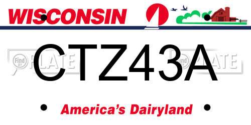 CTZ43A Wisconsin License Plate