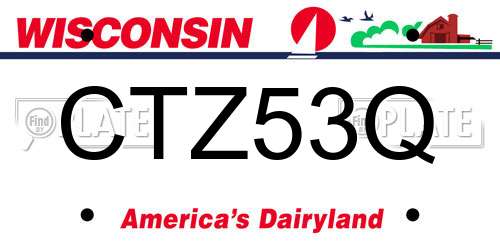 CTZ53Q Wisconsin License Plate