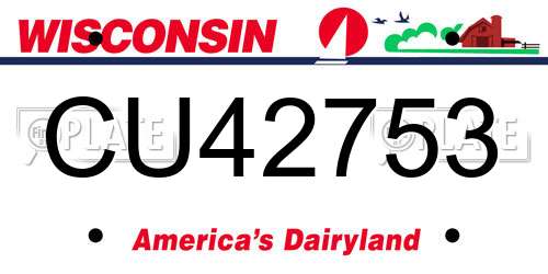 CU42753 Wisconsin License Plate