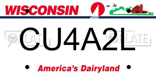 CU4A2L Wisconsin License Plate