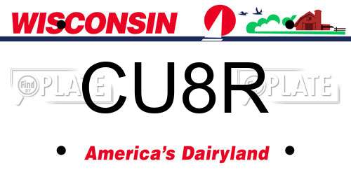 CU8R Wisconsin License Plate