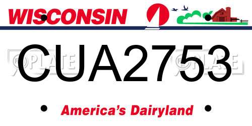 CUA2753 Wisconsin License Plate