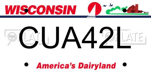 CUA42L Wisconsin License Plate