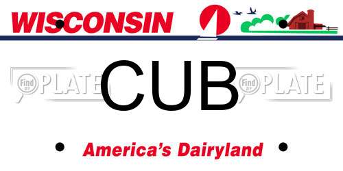 CUB Wisconsin License Plate