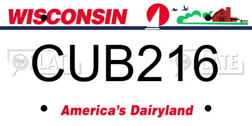 CUB216 Wisconsin License Plate