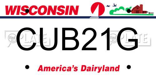 CUB21G Wisconsin License Plate