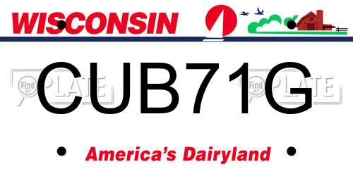 CUB71G Wisconsin License Plate